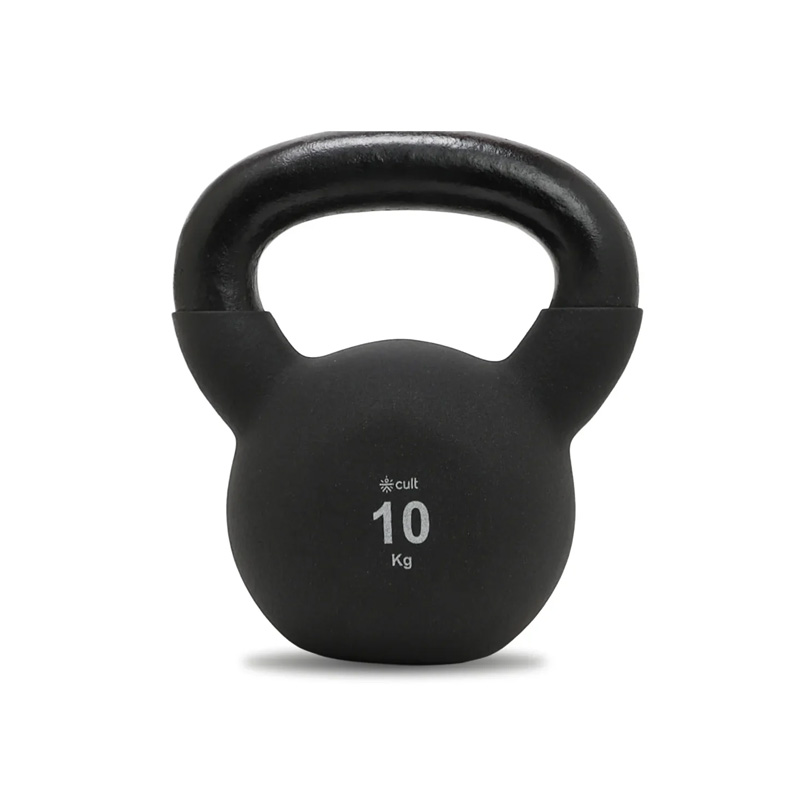 Cult 10kg Neoprene Anti-Slip Grip Kettlebell for Home Workout - Black